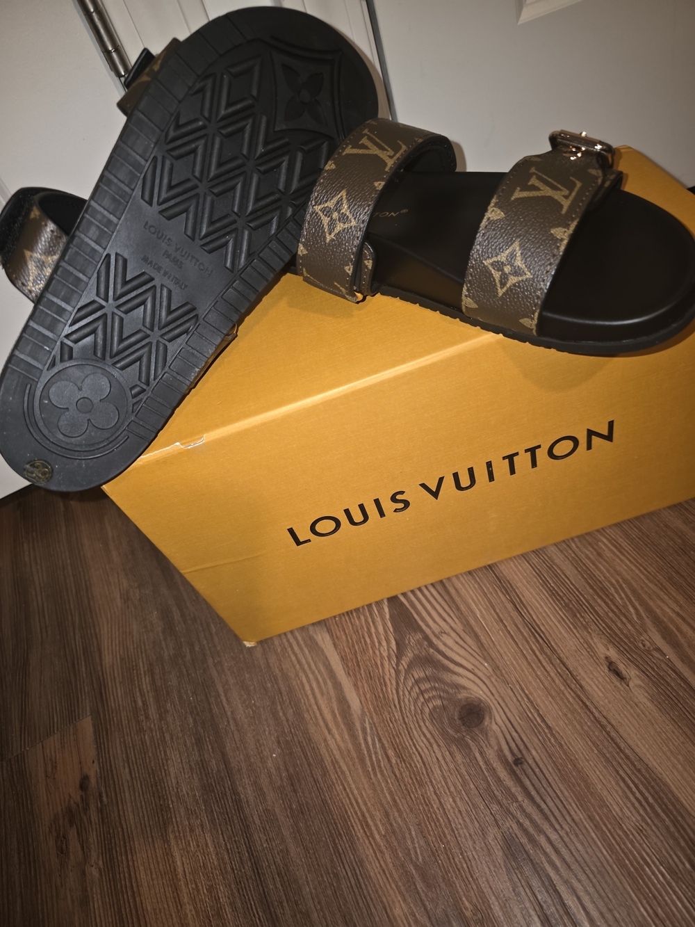 Louis Vuitton Brown Monogram Double-Strap Sandals - Picture 4 of 4